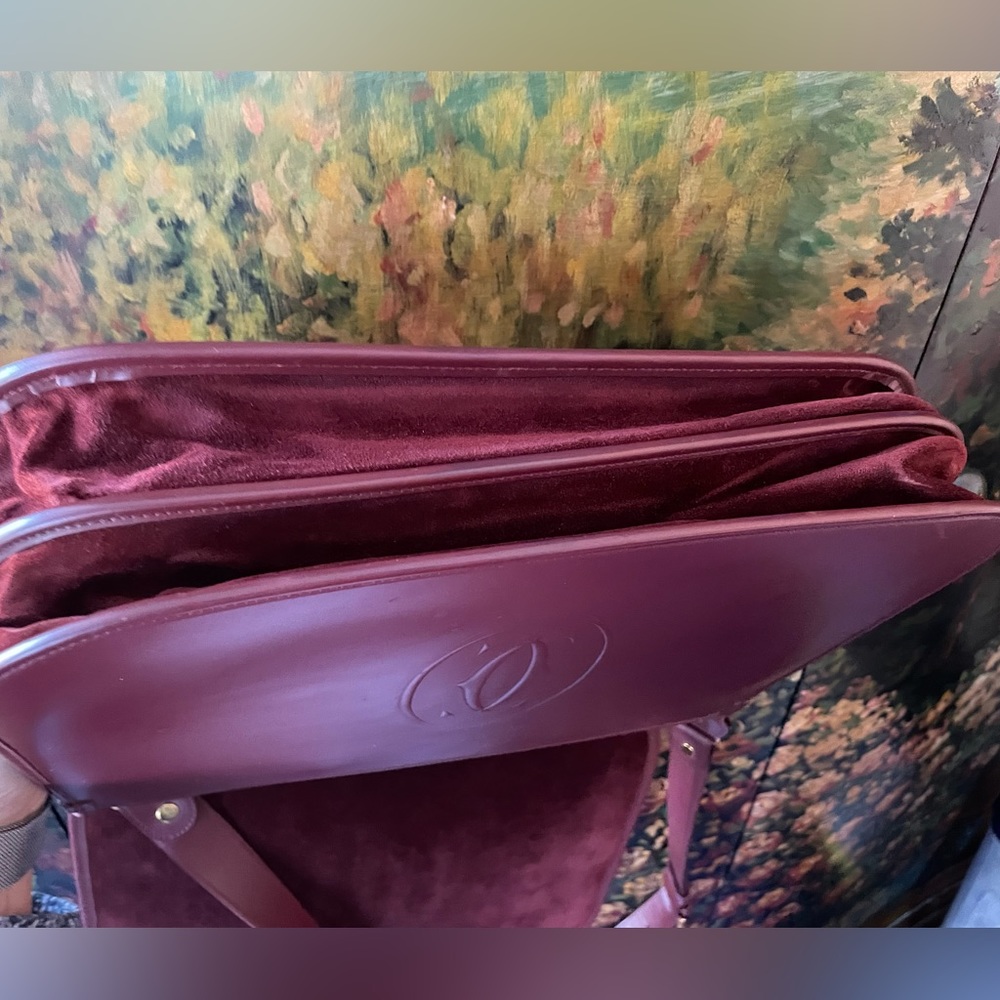 Authentic Cartier Must Women's Leather Shoulder Bag Bordeaux - Picture 16 of 16